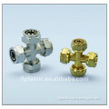 Rational construction 4-way brass cross pipe fitting